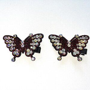 🦋 Butterfly Rhinestone Hair Clips